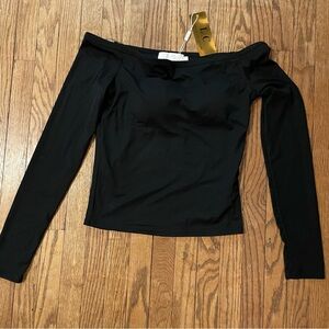 LC Elegant Black Off-Shoulder Women's Top